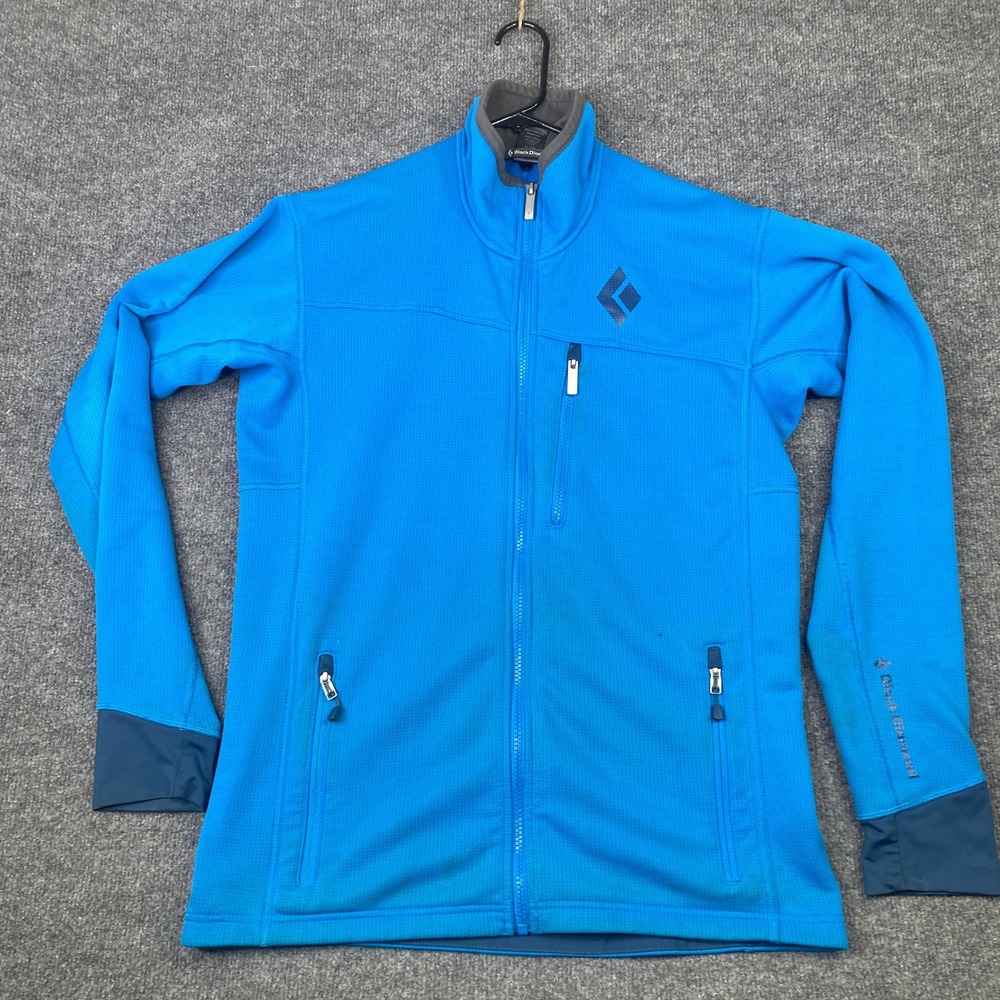 Black Diamond Polartec Power Stretch Full Zip Fleece Jacket Mens Medium Blue